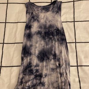Tie-Dye Blue and White American Eagle Tank Top